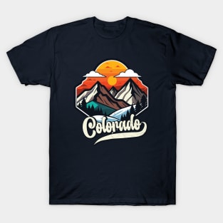 Vintage Sunset Colorado mountain T-Shirt